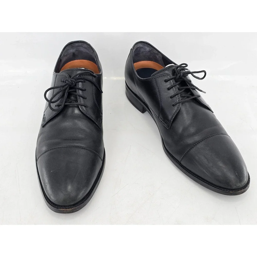 Cole Haan Williams Cap Toe Oxford Shoes Mens 9.5 Black Leather C11630 -Good